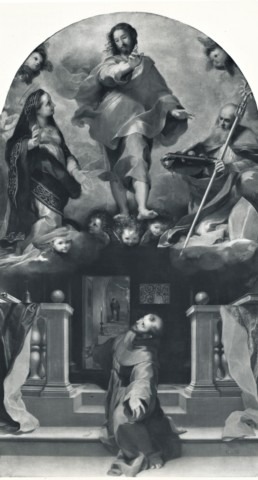 Anonimo — Barocci Federico - sec. XVI - Visione di san Francesco d'Assisi alla Porziuncola — insieme